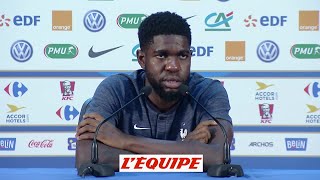 Umtiti «Messi ne vit pas le football comme nous»  Foot  CM 2018  Bleus [upl. by Pals]