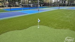 Old Tennis Courts Conversion To Multisport Pickleball Putting Green Synthetic Turf [upl. by Alrats]