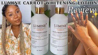 LUMINE CARROT EXTRA STRONG WHITENING LOTION REVIEW Best lotion for caramel skintone [upl. by Ramburt]