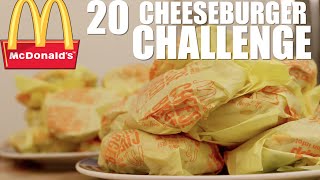 MCDONALDS 20 CHEESEBURGER CHALLENGE 6100 CALORIES [upl. by Kcirderf]