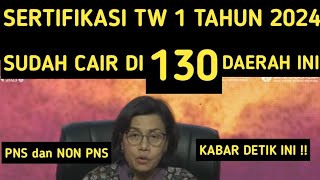 SERTIFIKASI TRIWULAN 1 TAHUN 2024 SUDAH CAIR DI 130 DAERAH INI TPG TW 1 2024 [upl. by Ogaitnas]