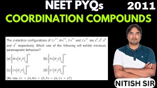 The delectron configurations of Cr2Mn2 Fe2 and Co2 are d4d5d6 and d7 respectivelyNEET PYQs [upl. by Chiaki]