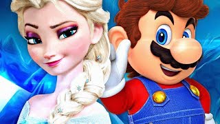 Elsa VS Mario  Torneio de Titãs Part Felícia Rock [upl. by Annawahs]