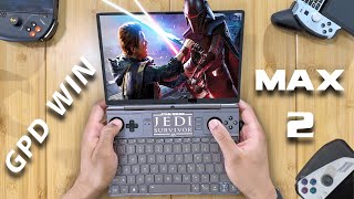 GPD Win Max 2 Performance Test Jedi Survivor [upl. by Ardnuahc]