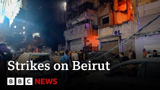 Israels deadliest attack yet on Beirut say Lebanon officials  BBC News [upl. by Nednarb723]