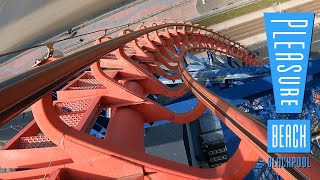 The Big One Pepsi Max quotBetween The Railsquot OnRide POV 4K  Blackpool Pleasure Beach [upl. by Anirtac]