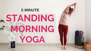 5 min STANDING MORNING YOGA STRETCH  Yoga without mat  Yoga with Uliana [upl. by Svensen]