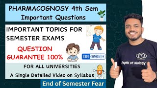 pharmacognosy and phytochemistry 4th semester important questions  cognosy important question [upl. by Tymothy63]