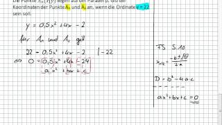 Parabel  Berechnung des xWerts eines Punktes 9I3  10II1 [upl. by Sari342]