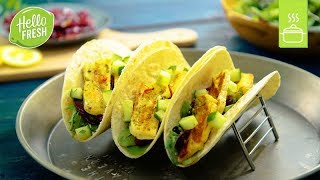 Vegetarische Tacos mit Halloumi  Vegetarische Rezepte [upl. by Ashton]