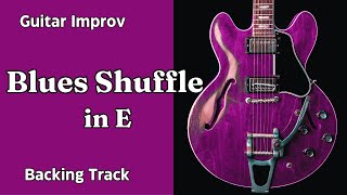 Blues Shuffle in E  Guitar Backing Track Jam  Medium Fast Tempo [upl. by Romulus32]