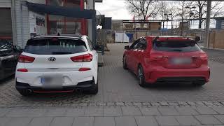 Hyundai I30 N vs Mercedes A45 AMG  Sound Battle [upl. by Wallache]