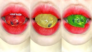 asmr EDIBLE WATER BOTTLE PASSION FRUITS eating sounds [upl. by Nealy]