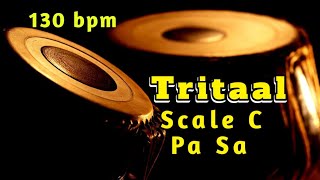 Tritaal  130 bpm  Scale C  With Tanpura Pa Sa  HD Quality Sound  Tabla Online [upl. by Nelda]