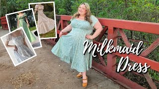 DIY Plus Size Milkmaid Dress Cashmerette Upton X Charm Patterns Rita Blouse Pattern Mashup [upl. by Nylrahs13]