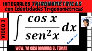 Integral trigonométrica usando Identidades Nivel intermedio [upl. by Suzette]