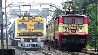 Dangerous Wap4 Locomotive Leads Intercity ExpressICF Local Train Furiously Moving Through Railgate [upl. by Ahsatan619]