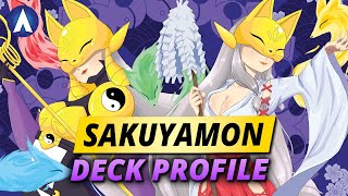 FREE EVO FOR DAYS Sakuyamon Deck Profile amp Combo Guide  Digimon Card Game BT17 [upl. by Nerra781]