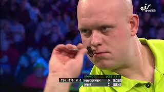 2017 Players Championship Finals Round 2 van Gerwen vs West [upl. by Yntruoc]