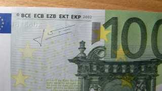 100 EURO bill  banknote review [upl. by Leumek]