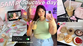 5AM PRODUCTIVE DAY IN MY LIFE 🎀 healthy morning habits aesthetic vlog self care amp journaling [upl. by Dorette42]