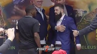 TEVIN FARMER AND JONO CARROLL ALMOST GET INTO IT DURING FACE OFF IN PHILLY [upl. by Je777]