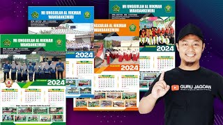 Template Kalender 2024 😊 Tinggal Ganti Foto dan Tulisan 💯 [upl. by Huesman418]