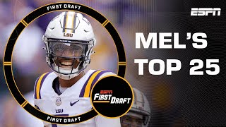 Mel Kiper Jrs Big Board Top25 Draft Prospects  First Draft [upl. by Othello]