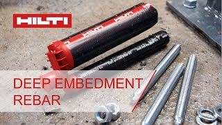 HOW TO Deep Embedment Rebar Hilti RE 500 V4 [upl. by Anwahsed]