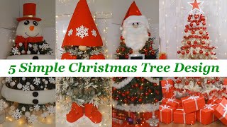 5 Simple Christmas Tree Designs Like a Pro  Christmas Tree Decoration [upl. by Assened]