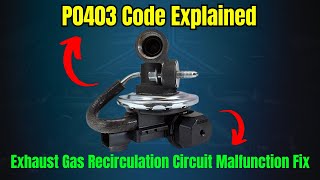 P0403 Code Explained Exhaust Gas Recirculation Circuit Malfunction Fix [upl. by Yam]