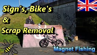 Signs Bikes and Scrap Removal Magnet Fishing The Rochdale Canal [upl. by Gnok831]