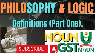 GST  Philosophy and Logic Definitions Part One [upl. by Talanta]