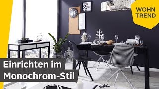 Monochrom einrichten So wirkt der kontrastreiche SchwarzWeiß Look  Roombeez – powered by OTTO [upl. by Esirrehc]