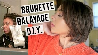 How To Balayage Highlights Teasylights on Short Hair  Brunette Balayage [upl. by Daune]