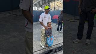 Little girl cheers Lewis’ name and gets HIS cap 🥹❤️ [upl. by Landing]