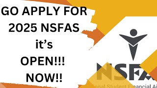 NSFAS 2025 APPLICATIONS IS CURRENTLY OPEN RUN TO APPLY [upl. by Toft]