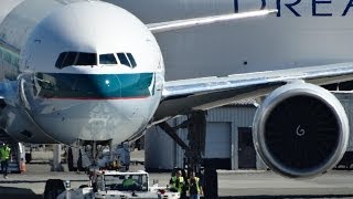 GE90s Roar Testing a 777300ER for Cathay Pacific BKQH  KPAE [upl. by Utta]