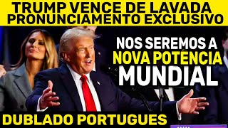 TRUMP FAZ SEU PRONUNCIAMENTO OFICIAL APÓS SER ELEITO O NOVO PRESIDENTE DOS ESTADOS UNIDOS [upl. by Narol707]