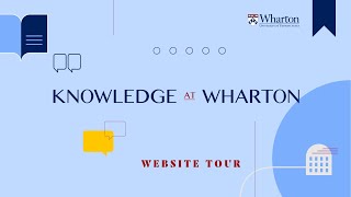 Tour Knowledge at Wharton – The Wharton School’s Online Business Journal [upl. by Einberger898]