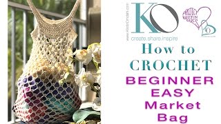 How to Crochet Bare Classic Market Bag Easy Quick Gift Right Hand Crocheters [upl. by Blanc]