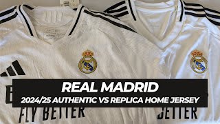 Real Madrid Authentic vs Replica Home Jersey Comparison Review  202425 [upl. by Michaud428]