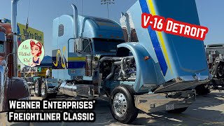 Werner Enterprises’ 1999 Freightliner Classic With V16 Detroit Diesel Truck Tour [upl. by Archibald]