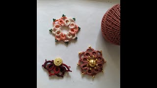 Beautiful flower motif tatting VL 37 [upl. by Gladi]