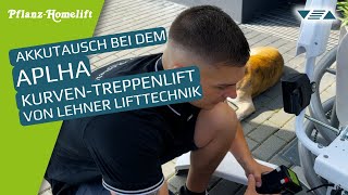 Akkutausch Treppenlift Alpha ▽△ von Lehner Lifttechnik [upl. by Silvers]