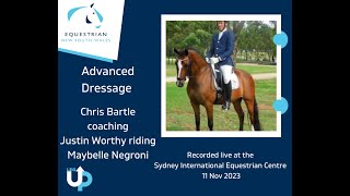 Chris Bartle Coaching Advanced Dressage at Sydney International Equestrian Centre [upl. by Weirick]