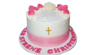 Super easy Christening cake [upl. by Syhr]