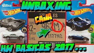 UNBOXING  CAJACASE M HOT WHEELS BÁSICOS 2017 [upl. by Ashjian]