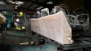 How to saw large timbers for building wooden boats at a sawmill [upl. by Kermy]