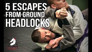 JiuJitsu Escapes  5 Ways Out of Headlocks on The Ground [upl. by Lishe16]